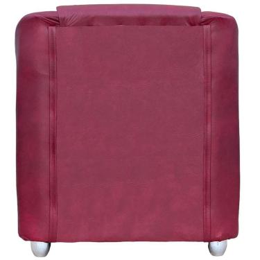 Imagem de Poltrona Decorativa Para Sala Mila Corino Cores Pé De Plástico Cromado - Bordô, Corino