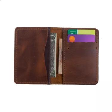 Imagem de Carteira Masculina Em Couro Para Dinheiro E Caramelo-crazy Horse Café