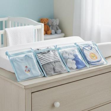 Imagem de Kit 4 Saquinhos Maternidade Organizador para Mala de Bebê com Zíper 30
