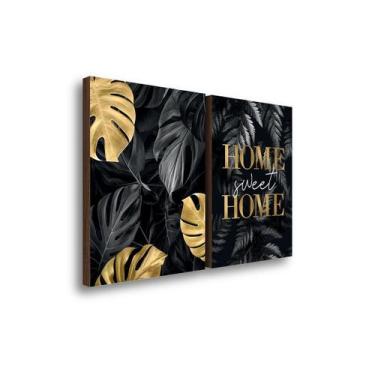 Imagem de Quadros Decorativo Kit Dupla Home Sweet Home Sala E Quarto - Meu Rodap