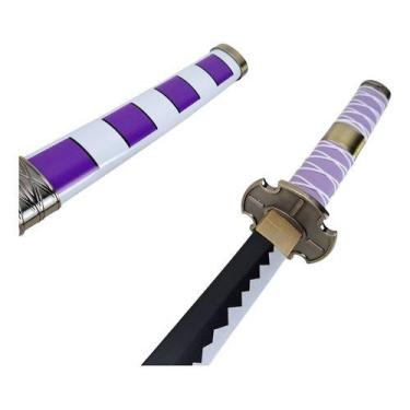 Imagem de Katana Luffy One Piece Espada Nidai Lâmina Bambu Cosplay Roxo-branco -