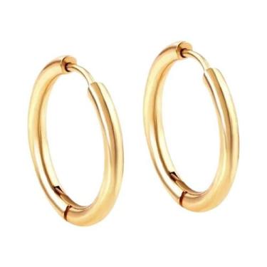 Imagem de Brincos De Argola Em Aço Inoxidável Preto Para Homens E Mulheres, Joia