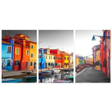 Imagem de Kit 3 Quadros Decorativos Veneza 50X80Cm Midiapoparte