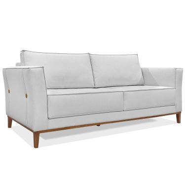 Imagem de Sofá Living 2 Lugares 1,90M Cinza Pés Castanho