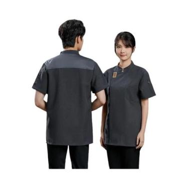 Imagem de Uniforme De Chef Preto, Camisa De Cozinha De Manga Longa, Roupa De Tra