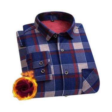 Imagem de Camisa Masculina plus Size De Manga Longa Grossa E Quente 7XL 8XL, Fle