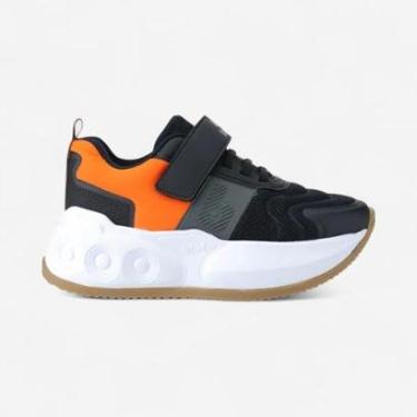 Imagem de Tênis Infantil De Rodinhas Bibi Skatenis Preto com Laranja-Masculino