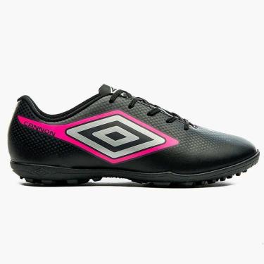 Imagem de Chuteira Society Gramado Sintetico Cannon Umbro U07fb00237 Preto/Cinza/Rosa 36-Unissex
