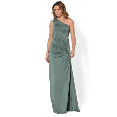 Imagem de Vestido Bisô Drapeado Longo Drapeado Verde-Feminino