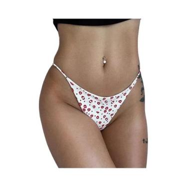 Imagem de Tanga De Algodão Com Estampa De Leopardo, Cintura Baixa, Lingerie Sexy