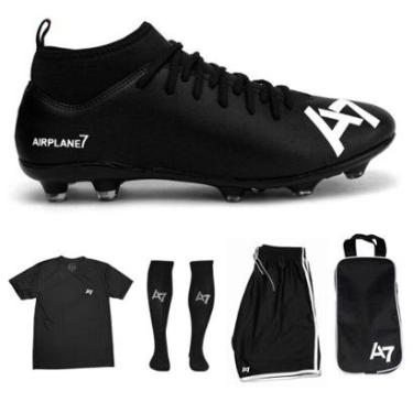 Imagem de Chuteira Botinha De Campo + Short + Camiseta + Meião + Porta-Masculino