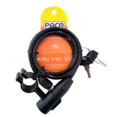 Imagem de Cadeado para Bicicleta em Aço Paco 6x100mm com Suporte de Fixação, Alt