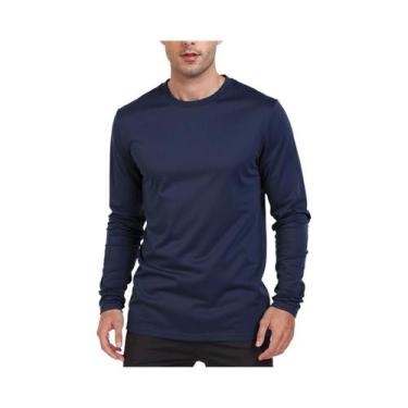 Imagem de Camisetas Masculinas De Manga Comprida, Cor Sólida, Casuais, Primavera