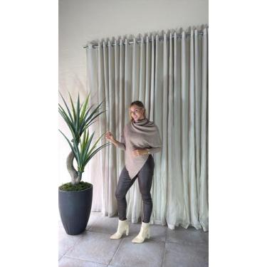 Imagem de Blusa Gola Alta com Barra Assimétrica - Susie Modas, Caqui