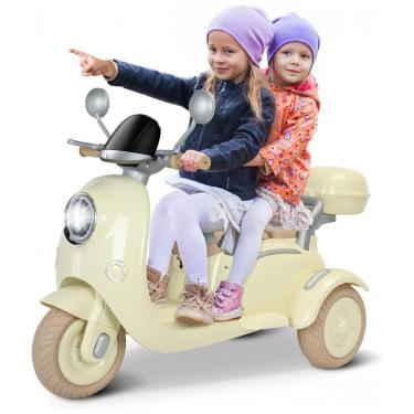 Imagem de Moto Elétrica Infantil Letsgoride 12V Amarelo Pastel 2 Lugares 3 Rodas com Controle Rem...