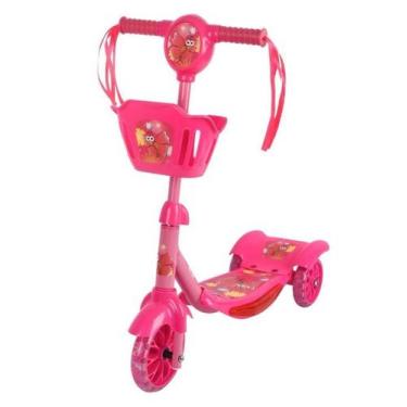 Imagem de Patinete Infantil 3 Rodas Luz Led Com Cesto Música Regulável - Mazzill