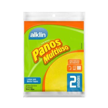 Imagem de Kit 2 Pano Pia Multiuso Amarelo Alklin