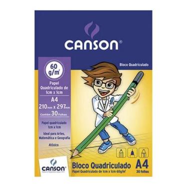 Imagem de Bloco Papel Canson Quadriculado 1cm x 1cm A4 30 Folhas 63g