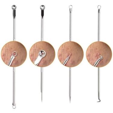 Imagem de Kit Extrator Limpeza De Pele Cravos Espinha Kit Agulhas - Importado