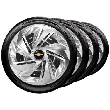 Imagem de Jogo 4 Calotas Aro 14 Nitro Prata Gm Onix Cruze - Elitte