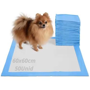 Imagem de Kit tapete higiênico descartável 60x60cm cães gatos 50 unid - TOLEDO