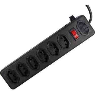 Imagem de Filtro de Linha 6 Tomadas 1,5M 10A Preto com Fusível - Newex