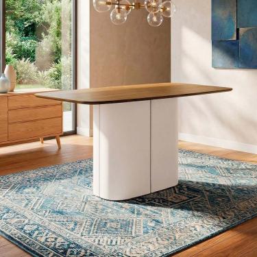 Imagem de Mesa de Jantar 6 Lugares Retangular 160cm Verbena N01 Off White Ypê - Lyam Decor