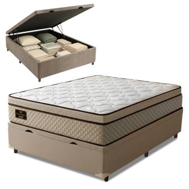 Imagem de Cama Box Baú Colchão Casal Gazin Inglaterra Premium Molas Ensacadas e Euro Pillow 138x1...