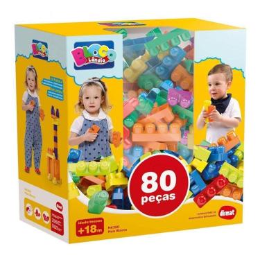 Imagem de Blocos De Montar - 80 Peças - Mais Blocos - Dismat