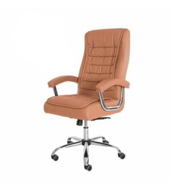 Imagem de Cadeira De Escritório Presidente Fox Base Cromada Com Rodinha Molas En