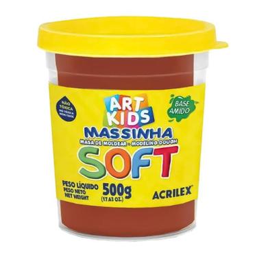 Imagem de Massinha De Modelar Soft Acrilex Macia 500g - Selecione a Cor, Chocola