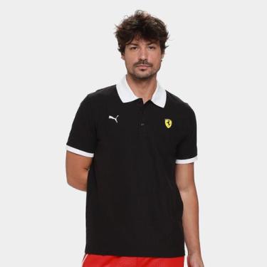 Imagem de Camisa Polo Puma Ferrari Piquet Masculina, Preto, G