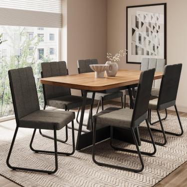 Imagem de Conjunto Sala De Jantar 6 Cadeiras Vivera Carraro Preto