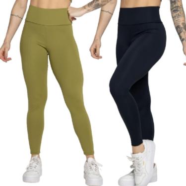 Imagem de KIT 2 Calça Legging Smart Bella Fiore Cós Alto Roupa Para Treino Academia Moda Fitness-...