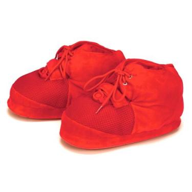 Imagem de Pantufa 3D Tênis de Basquete Sneaker Net Vermelho Solado Borracha Anti