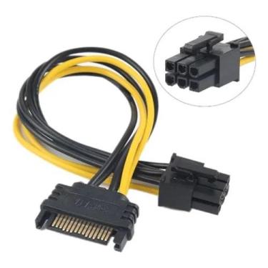 Imagem de Adaptador De Cabo De Energia Sata X 6 Pinos Placa De Vídeo - NORDECOM