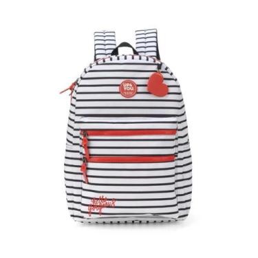 Imagem de Mochila Costas Branca Com Listras UP4YOU - Luxcel