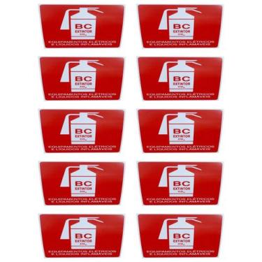 Imagem de KIT COMBO 10 Placa de Sinalização EXTINTOR BC C02 20X20 CM - ASELETRO