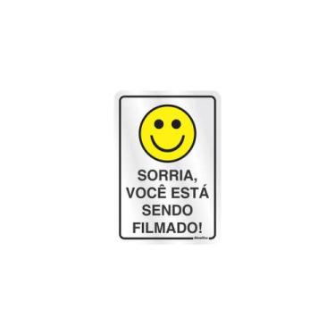 Imagem de Placa Em Alumínio Sorria Você Esta Sendo Filmado 16 X 23 - Sinalize