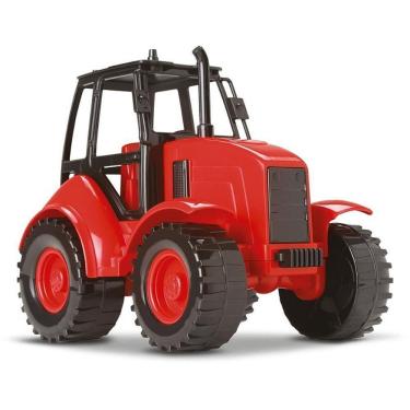 Imagem de Trator de Brinquedo Agromak Design Robusto com Rodas Grandes Vermelho Silmar Brinquedos