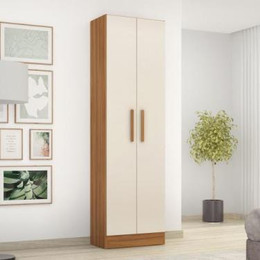 Imagem de Armário Multiuso Escritório NT4045 com 2 Portas e Prateleiras Marrom/F