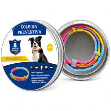 Imagem de Coleira Anti Pulga Leishmaniose Carrapato Mosquito Cão Gato 62cm (Colorida, 62cm)