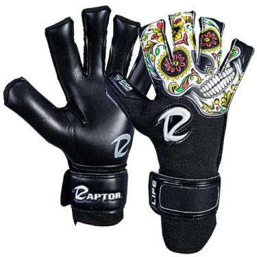 Imagem de Luva de Goleiro Raptor Life Caveira Profissional, Preto, 11