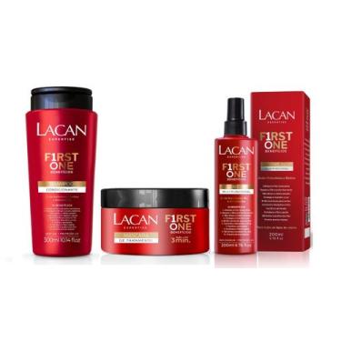 Imagem de Kit Shampoo Máscara e Leave-in 10 Beneficios First One Lacan
