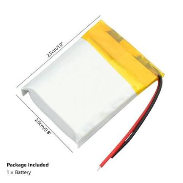 Imagem de 20 unidades Bateria 3.7v 200mah 5mm X 20mm X 25mm 2 Fios 502025 2 Fios