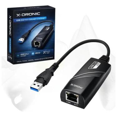 Imagem de Conversor USB 3.0 para RJ45 Gigabit Ethernet 1000MB/s Adapta - Congrat