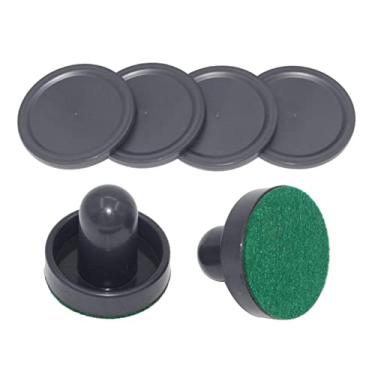 Imagem de chiwanji Goleiros de substituição de discos e slider de hóquei Air Hockey para mesas de jogos, equipamentos, acessórios – Preto