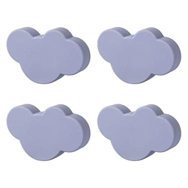 Imagem de 2/4/6/10 pcs Mobiliário de nuvem dos desenhos animados lida com os botões de quarto das crianças PVC Botão da porta do punho da puxão da gaveta para o armário da gaveta das crianças puxa YYDFPIIA