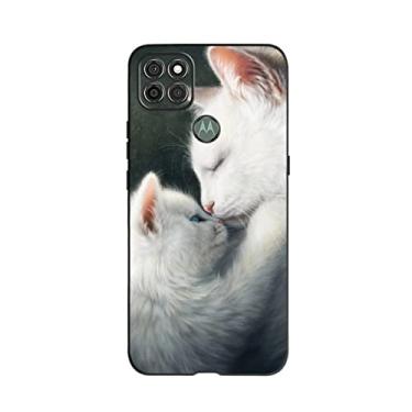 Imagem de Para Moto G9 Power Case Capa de telefone de silicone pintada de gato bonito para Motorola Moto G9 Power Amortecedor de TPU macio para Moto G 9 Power Funda, Branco, Para Moto G9 Power