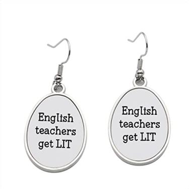 Imagem de Brinco English Teachers get LIT – Brincos com pingente para meninas – Presente de festa de aniversário dos namorados